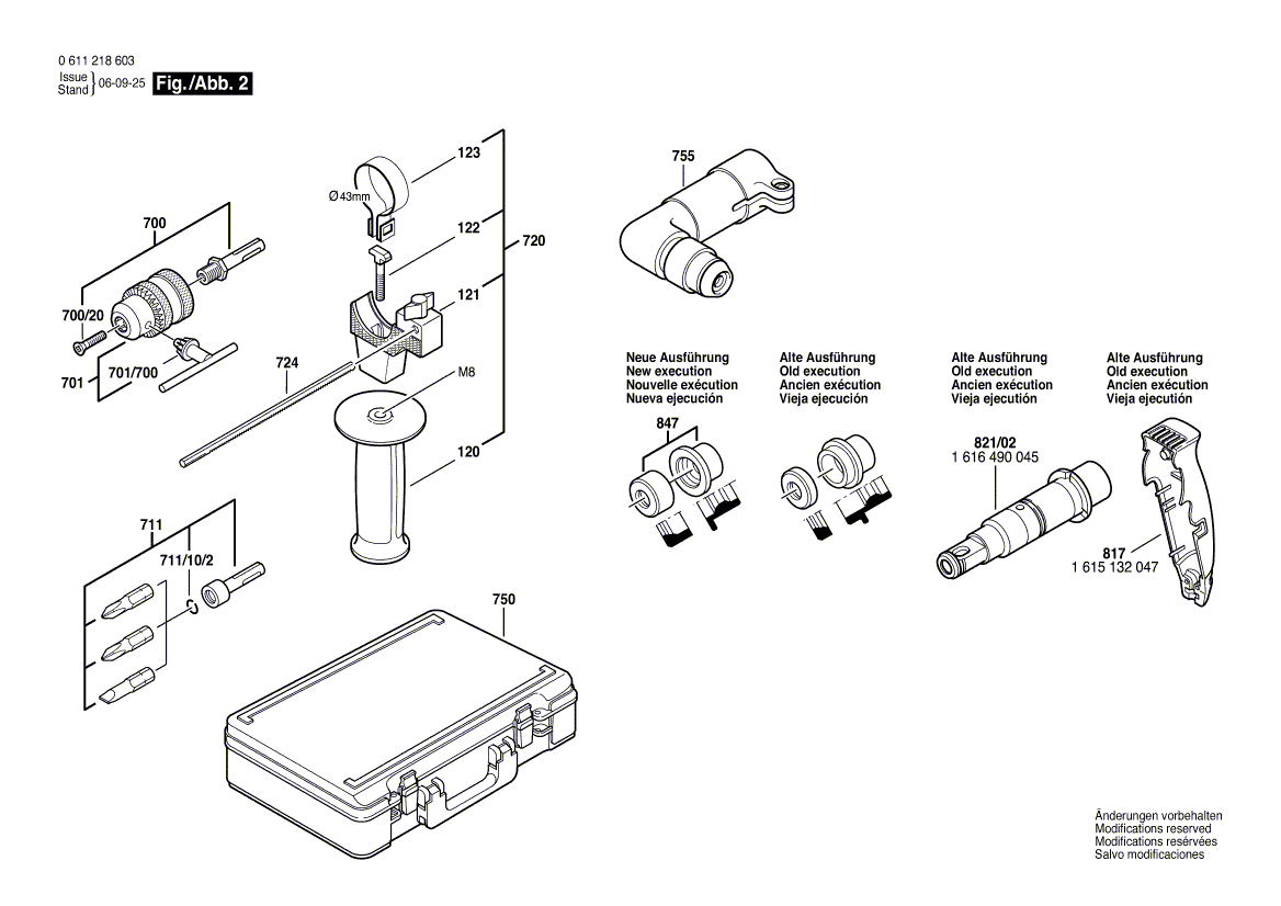 Запчасти для перфоратора Bosch GBH 2-24 DSE 230 V 0611218663, деталировка 2 - цена в Москве, купить оригинальные запчасти Бош в интернет-магазине «Премиум инструмент»