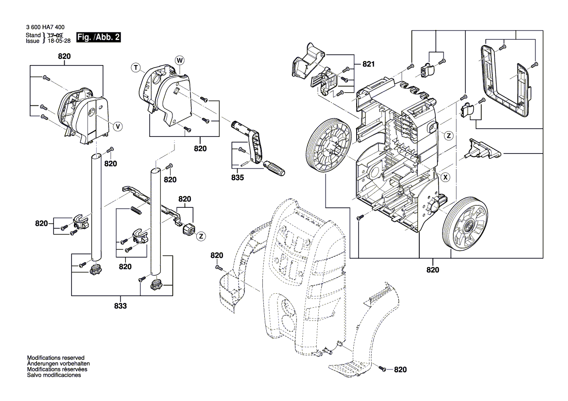 Запчасти для очистителя высокого давления Bosch AQT 45-14 X 230 V 3600HA7400, деталировка 2 - цена в Москве, купить оригинальные запчасти Бош в интернет-магазине «Премиум инструмент»