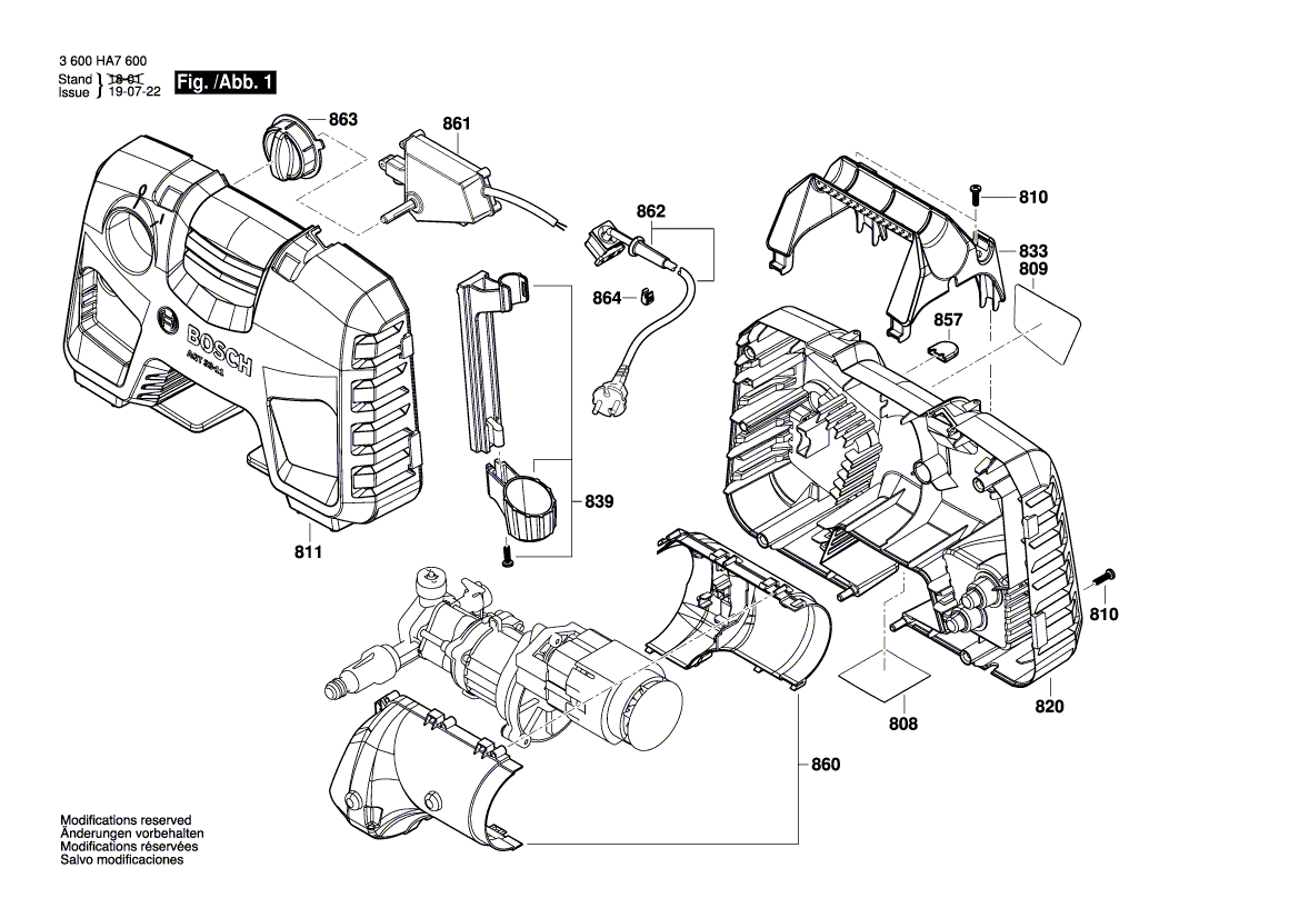 Запчасти для очистителя высокого давления Bosch AQT 33-11 230 V 3600HA7601, деталировка 1 - цена в Москве, купить оригинальные запчасти Бош в интернет-магазине «Премиум инструмент»