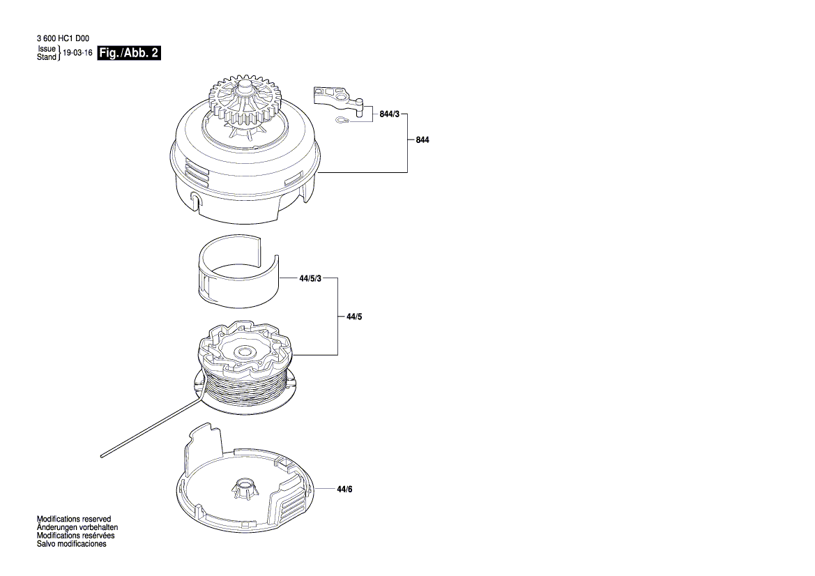 Запчасти для триммера для травы Bosch UniGrassCut 18 18 V 3600HC1E00, деталировка 2 - цена в Москве, купить оригинальные запчасти Бош в интернет-магазине «Премиум инструмент»