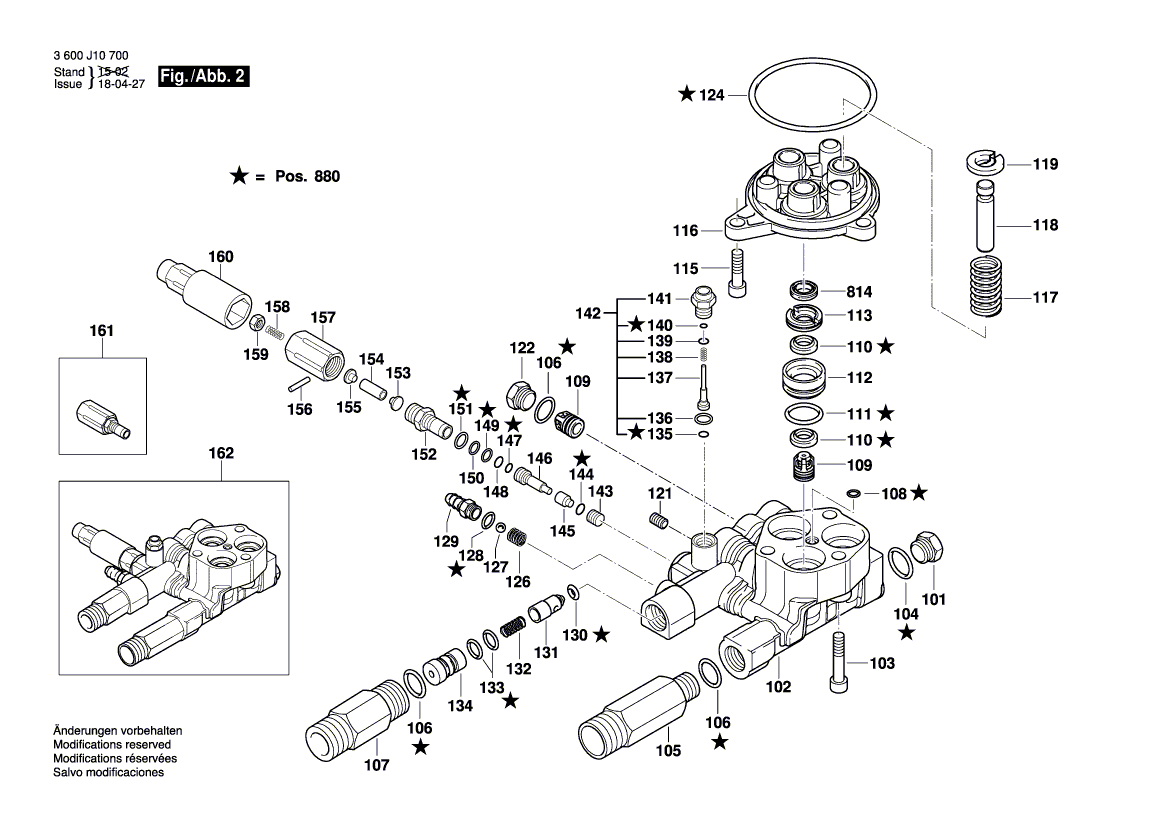 Запчасти для очистителя высокого давления Bosch GHP 5-75 230 V 3600J10700, деталировка 2 - цена в Москве, купить оригинальные запчасти Бош в интернет-магазине «Премиум инструмент»