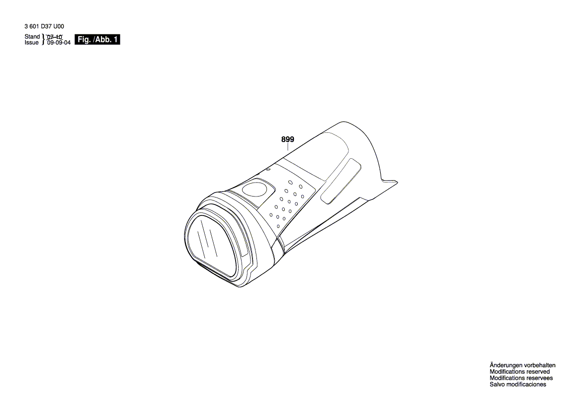 Запчасти для аккумуляторного фонаря Bosch GLI 12-80 12 V 3601D37V01, деталировка 1 - цена в Москве, купить оригинальные запчасти Бош в интернет-магазине «Премиум инструмент»