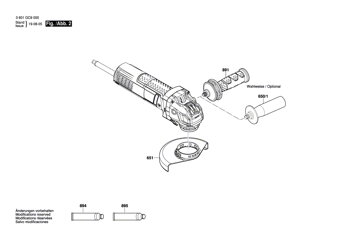 Запчасти для угловой шлифмашины Bosch GWX 750-125 230 V 3601GC9100, деталировка 2 - цена в Москве, купить оригинальные запчасти Бош в интернет-магазине «Премиум инструмент»