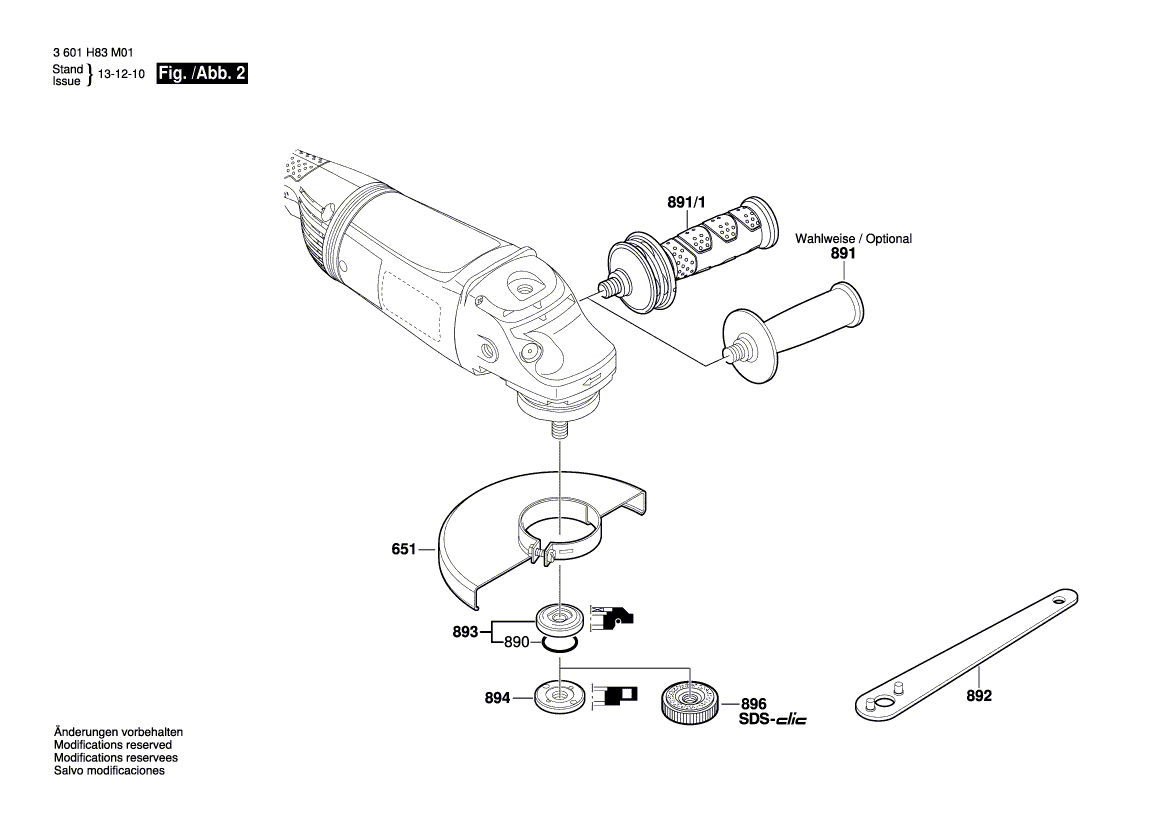 Запчасти для угловой шлифмашины Bosch GWS 24-180 JH 230 V 3601H83M01, деталировка 2 - цена в Москве, купить оригинальные запчасти Бош в интернет-магазине «Премиум инструмент»