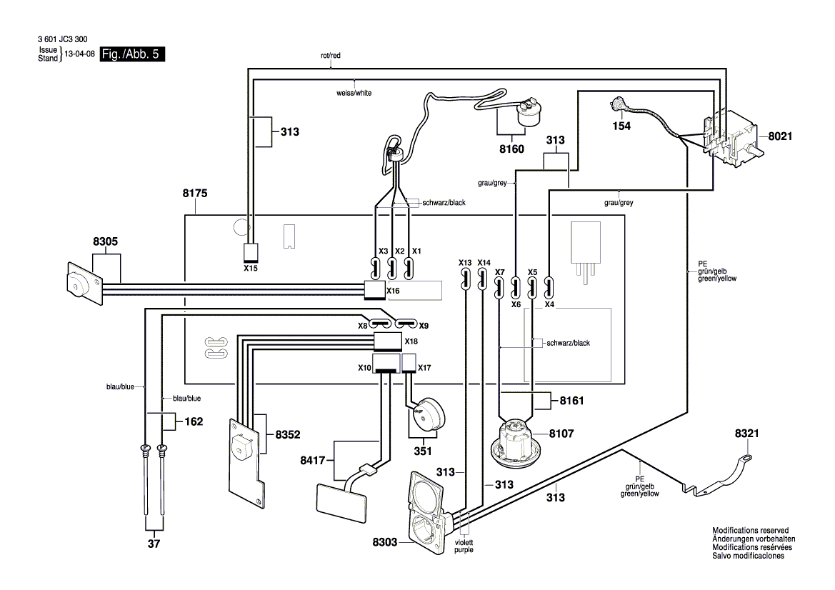 Запчасти для универсального пылесоса Bosch GAS 55 M AFC 230 V 3601JC3300, деталировка 5 - цена в Москве, купить оригинальные запчасти Бош в интернет-магазине «Премиум инструмент»