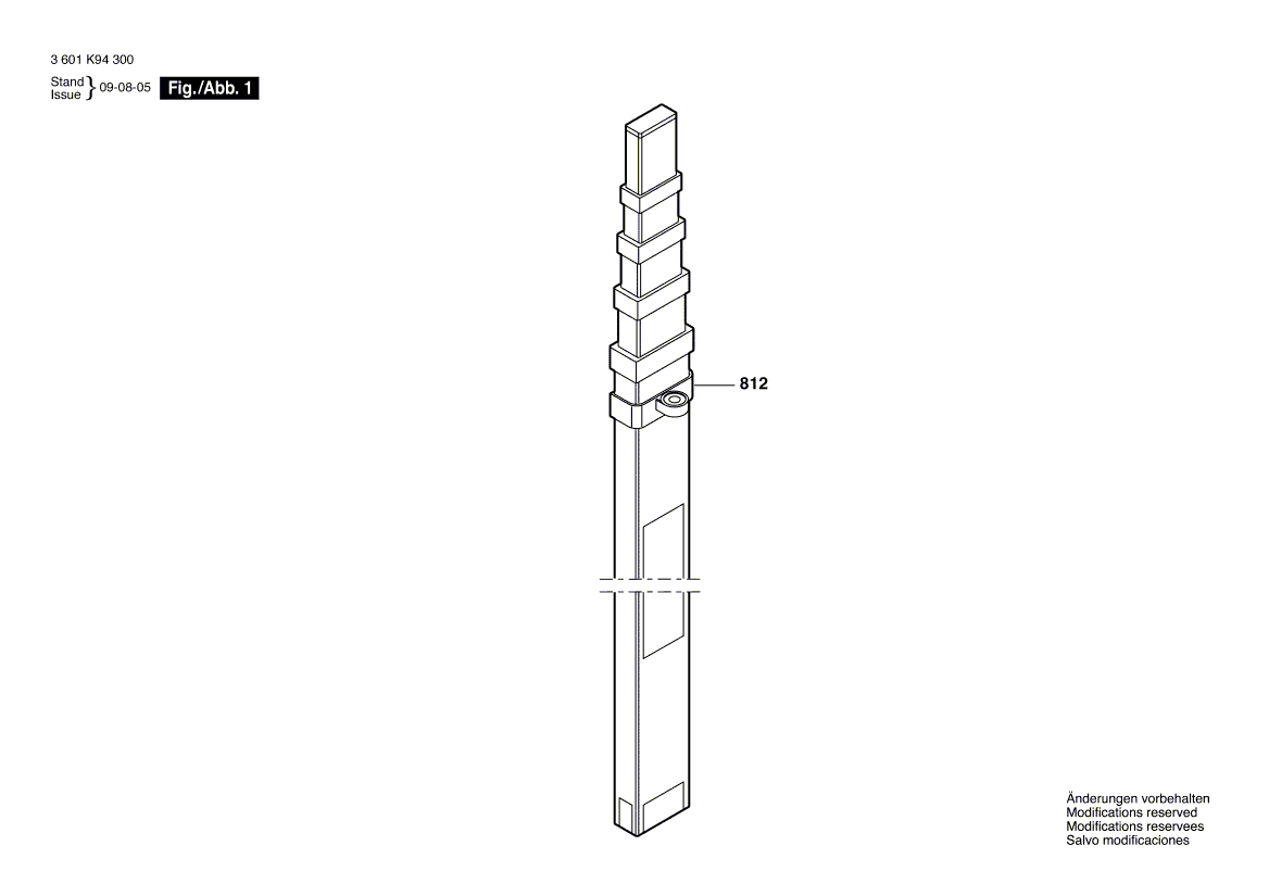 Запчасти для измерительной рейки Bosch GR 500 Prof 3601K94300, деталировка 1 - цена в Москве, купить оригинальные запчасти Бош в интернет-магазине «Премиум инструмент»