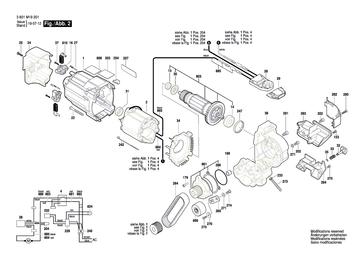 Запчасти для торцевочной тяговой пилы Bosch GCM 8 SDE 230 V 3601M19201, деталировка 2 - цена в Москве, купить оригинальные запчасти Бош в интернет-магазине «Премиум инструмент»