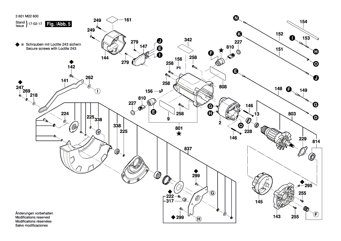 Запчасти для торцевочной пилы Bosch GCM 350-254 230 V 3601M22600, деталировка 5 - цена в Москве, купить оригинальные запчасти Бош в интернет-магазине «Премиум инструмент»