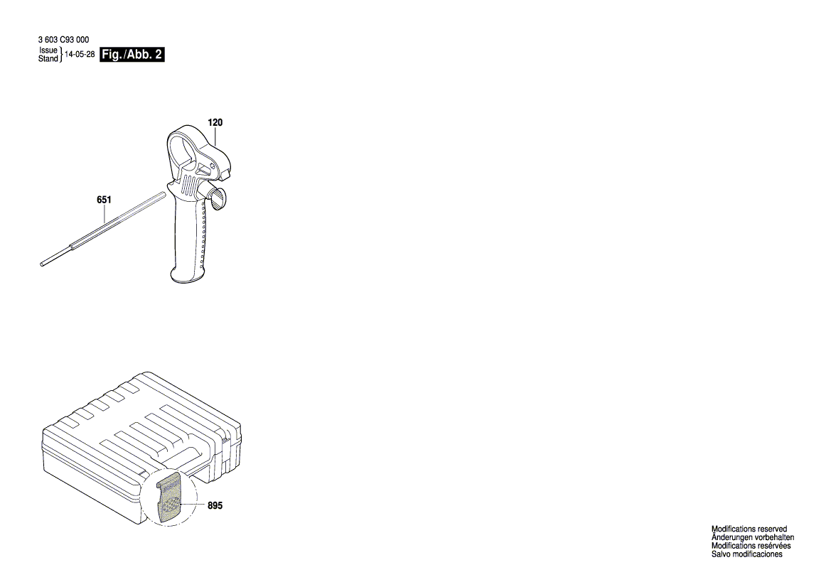 Запчасти для перфоратора Bosch PBH 2900 RE 230 V 3603C93101, деталировка 2 - цена в Москве, купить оригинальные запчасти Бош в интернет-магазине «Премиум инструмент»