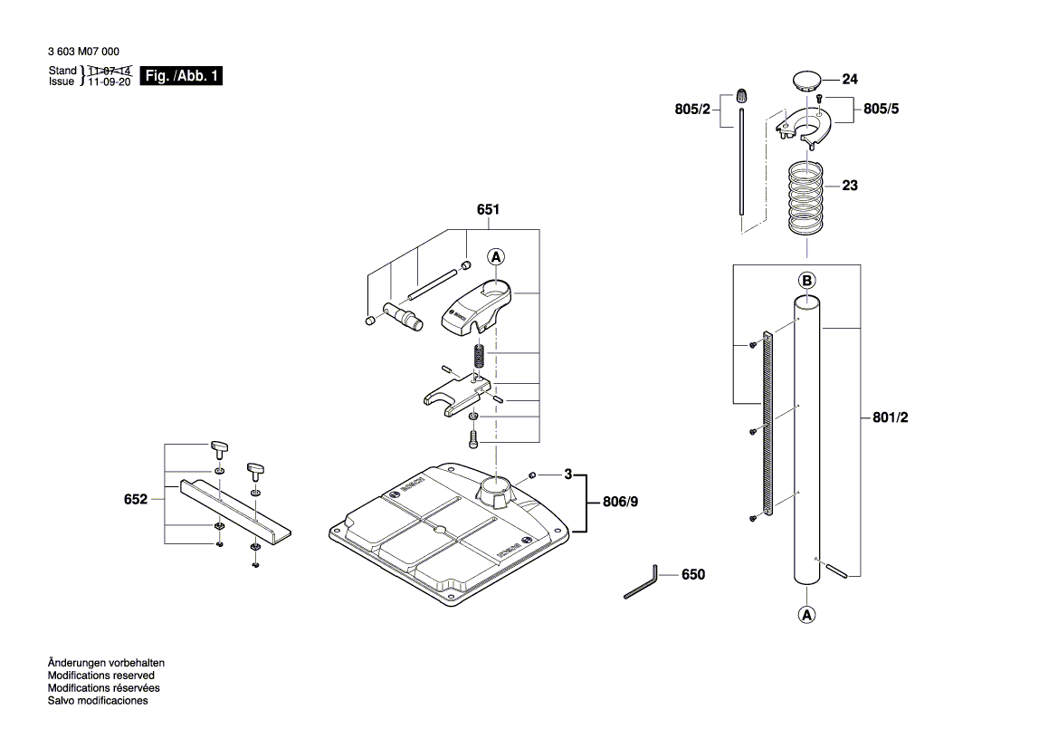 Запчасти для настольного сверлильного станка Bosch PBD 40 230 V 3603M07000, деталировка 1 - цена в Москве, купить оригинальные запчасти Бош в интернет-магазине «Премиум инструмент»