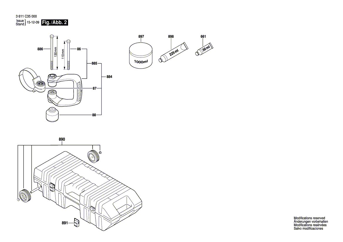 Запчасти для отбойного молотка Bosch GSH 16-28 230 V 3611C35000, деталировка 2 - цена в Москве, купить оригинальные запчасти Бош в интернет-магазине «Премиум инструмент»