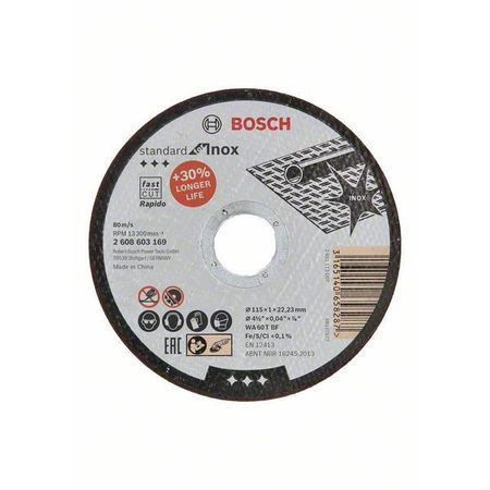 Отрезной круг Standard for INOX 115 х 1 мм, прямой Отрезной круг Standard for INOX 115 х 1 мм, прямой