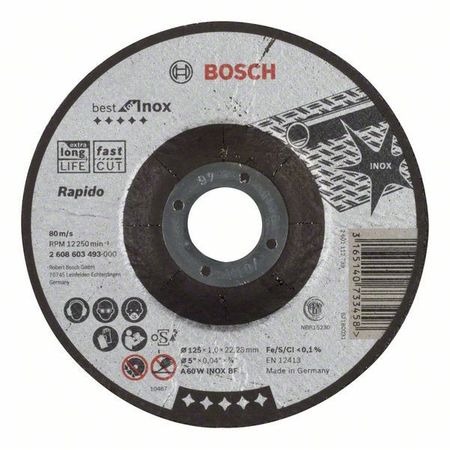 Отрезной круг Best for INOX 125x1,0 мм, вогнутый