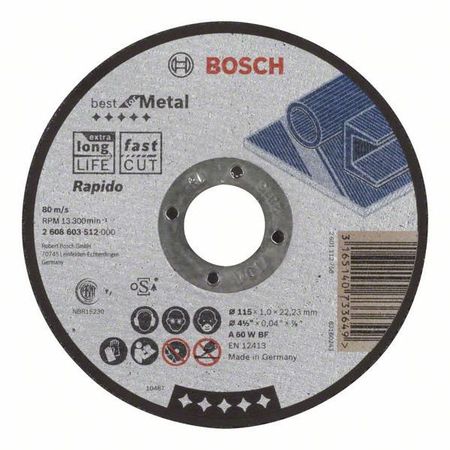 Отрезной круг Best по металлу 115x1,0 мм, прямой Отрезной круг Best по металлу 115x1,0 мм, прямой
