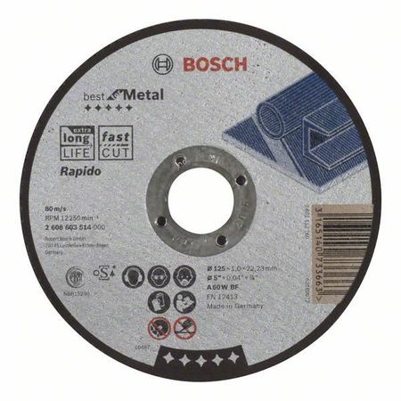 Отрезной круг Best по металлу 125x1,0 мм, прямой Отрезной круг Best по металлу 125x1,0 мм, прямой