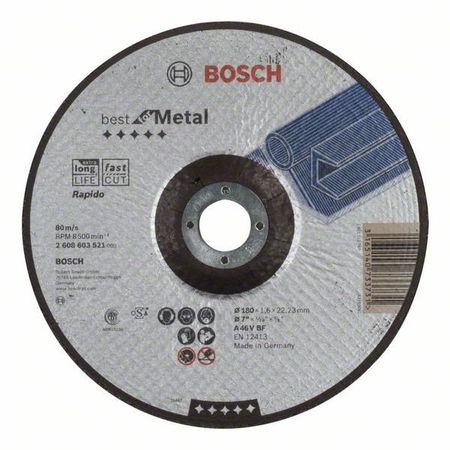 Отрезной круг Best по металлу 180x1, 6 мм, вогнутый Отрезной круг Best по металлу 180x1, 6 мм, вогнутый