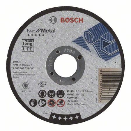 Отрезной круг Best по металлу 115x2,5 мм, прямой Отрезной круг Best по металлу 115x2,5 мм, прямой